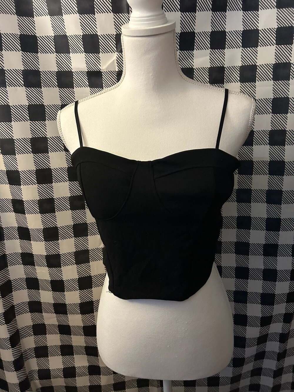7Day Wknd Black Corset Crop Top